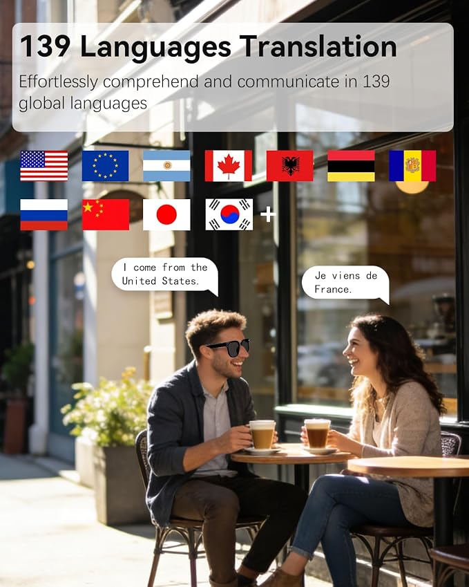 KUUKID AI Smart Glasses with 8MP Camera, 4K Video and 139-Language Translation