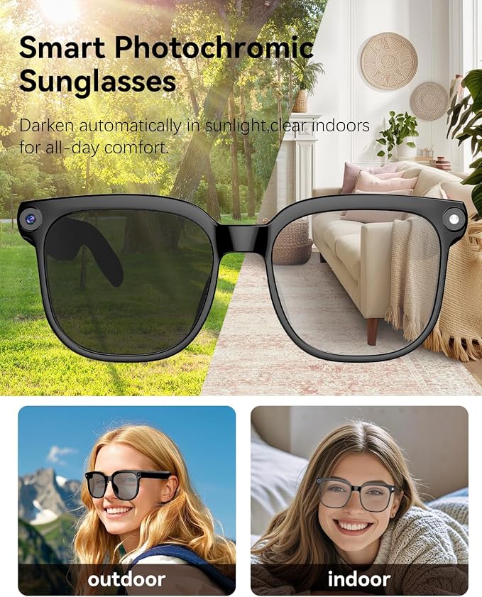 KUUKID AI Smart Glasses with 8MP Camera, 4K Video and 139-Language Translation